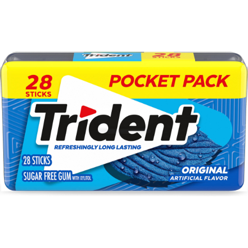 Trident Gum, Sugar Free, Original, Pocket Pack