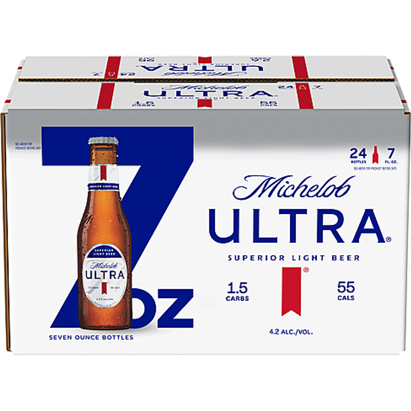 Michelob Ultra Superior Light Beer 24 Pack 7oz Bottles