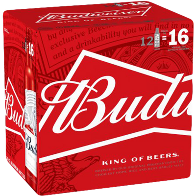 Budweiser Beer Aluminum 12 Pack 16oz Bottles