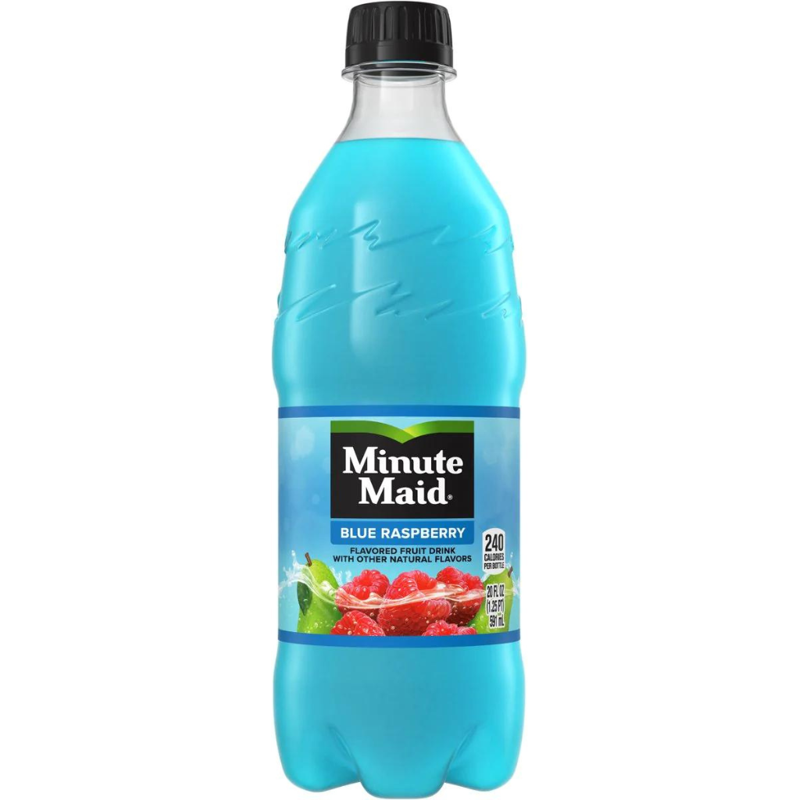 Minute Maid Blue Raspberry Fruit Drink 20oz Bottle