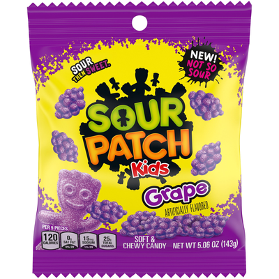 Sour Patch Kids Grape Soft & Chewy Candy 5.06oz Bag