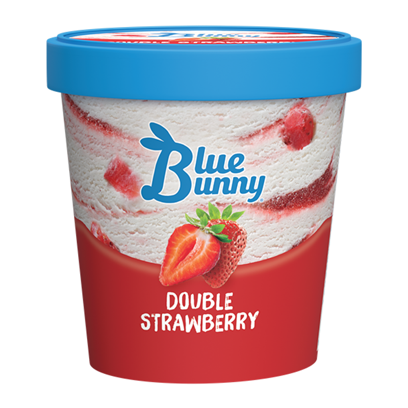 Blue Bunny Double Strawberry Frozen Dessert 14oz Carton