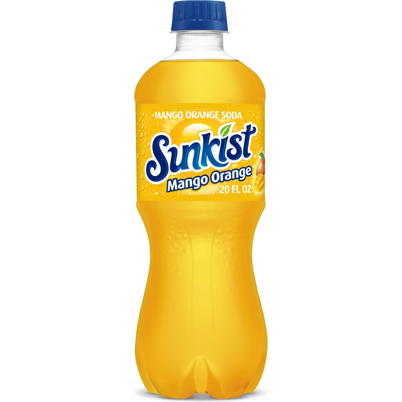 Sunkist Mango Orange Soda 20oz Bottle