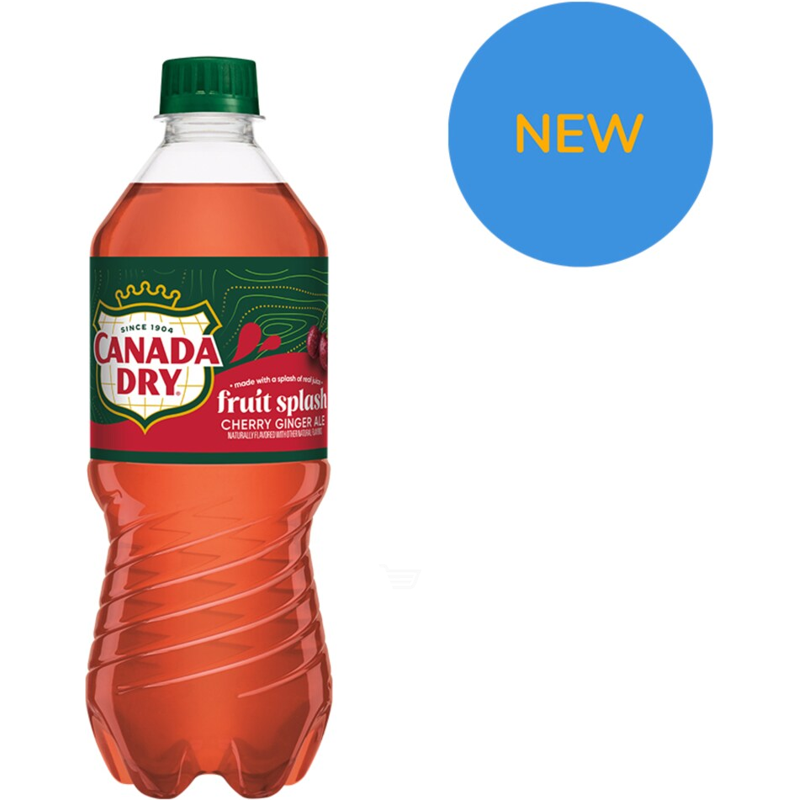 Canada Dry Fruit Splash Ginger Ale Soda Bottle