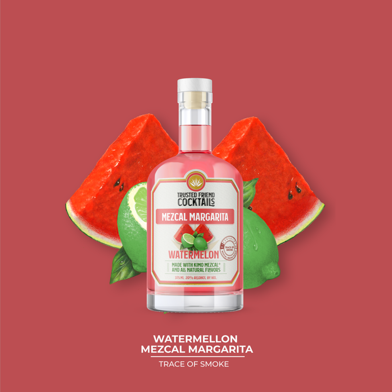 Trusted Friend Cocktails Mezcal Margarita Watermelon 375ml Bottle