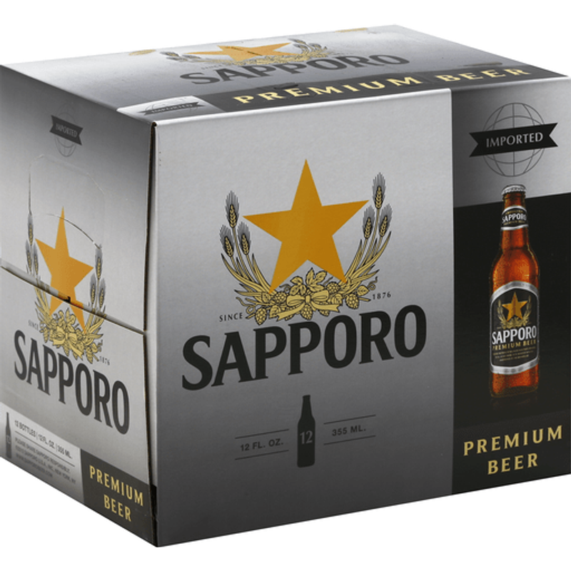 Sapporo Premium Beer 12 Pack 12oz Bottles