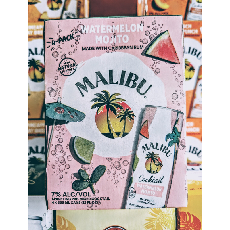 Malibu Watermelon Cocktail 4 Pack 12oz Cans