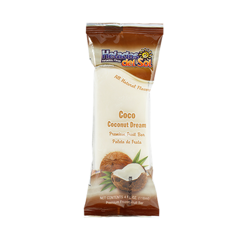 Helados del Sol Nieve Coco Ice Cream 4oz Unit Unit