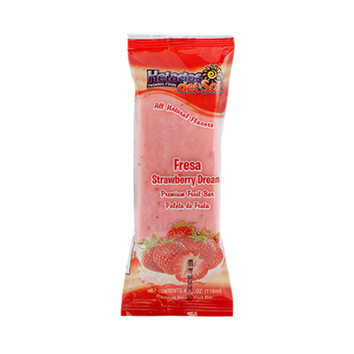 Helados del Sol Fresa Strawberry Dream Frozen Fruit Ice Cream 4oz Unit Unit