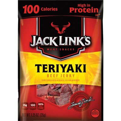 Jack Link's Meat Snacks Beef Jerky Teriyaki 1.25 oz Bag