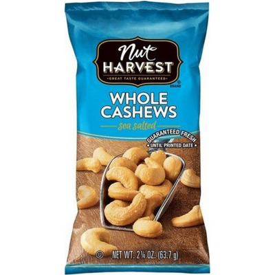 Nut Harvest Whole Cashews Sea Salted 2.25oz