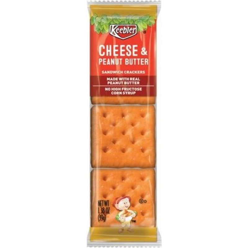 Keebler Sandwich Crackers Cheese & Peanut Butter - Snack Pack 1.8 oz Bag