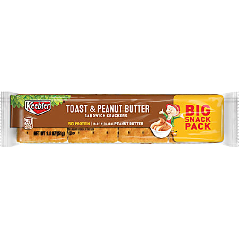 Keebler Sandwich Crackers Toast & Peanut Butter - Snack Pack 1.8 oz Bag