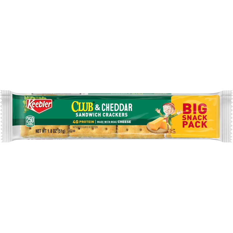 Keebler Club Sandwich Crackers & Cheddar - Snack Pack 1.8 oz Bag