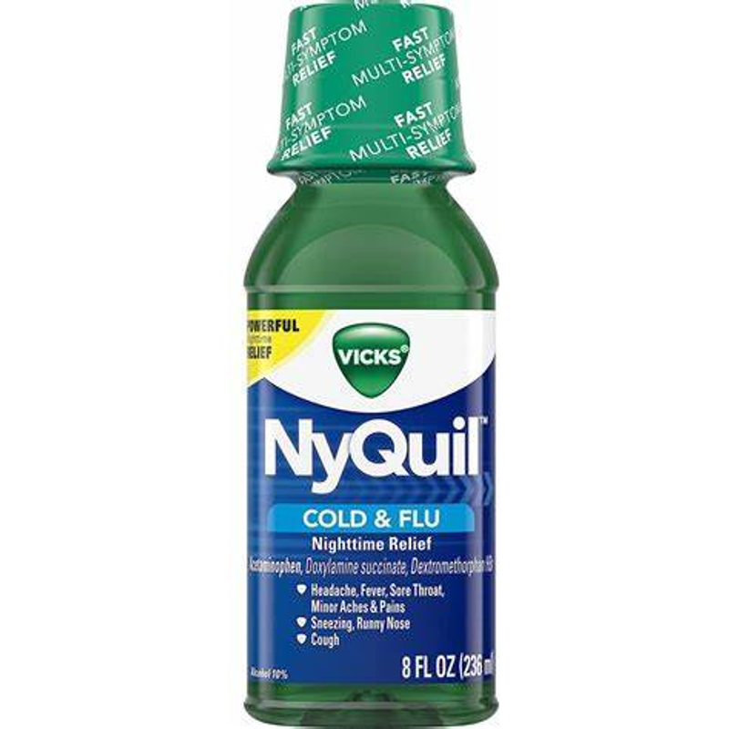 Vicks Nyquil Cold and Flu Relief 8oz Bottle