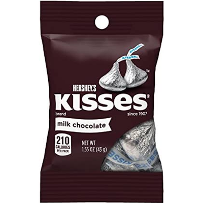 Hershey's Kisses Candy Milk Chocolate 1.55 oz Bag