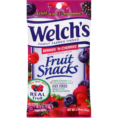 Welch's Fruit Snacks Berries 'N Cherries 2.25oz Bag