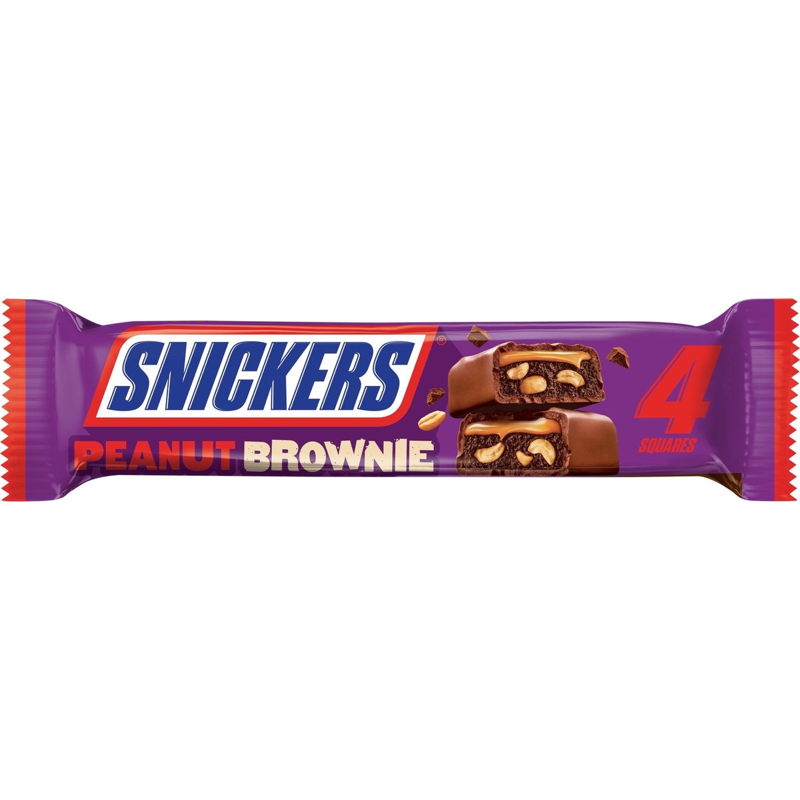 Snickers Peanut Brownie Squares Share Size Chocolate Candy Bar 2.4oz Count