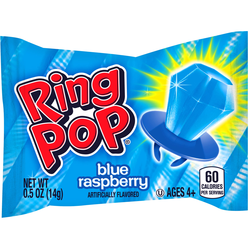 Ring Pop Candy Blue Raspberry 0.5 oz Bag