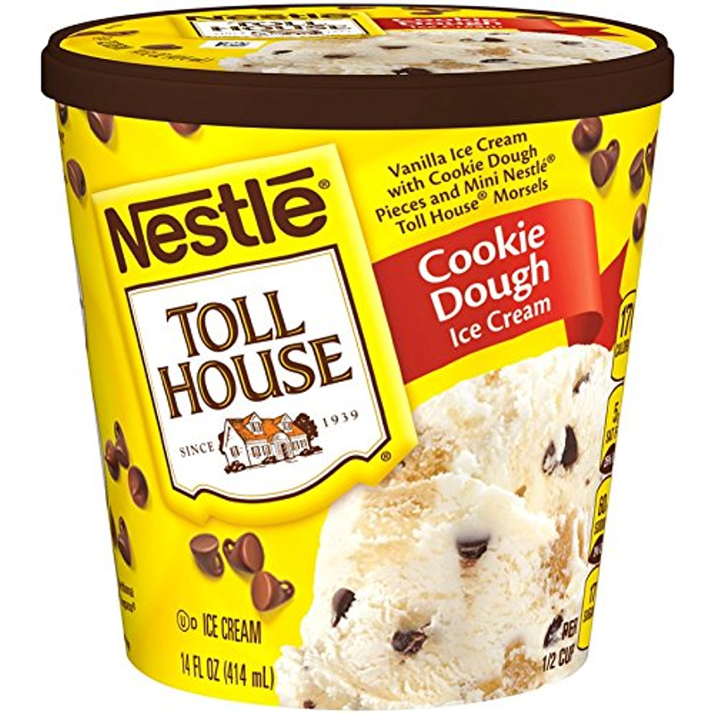 Nestle Toll House Cookie Dough Ice Cream Pint 2oz Count