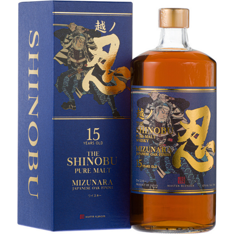 Shinobu Mizunara Oak Finish 15 Years Old Japanese Whiskey 750mL