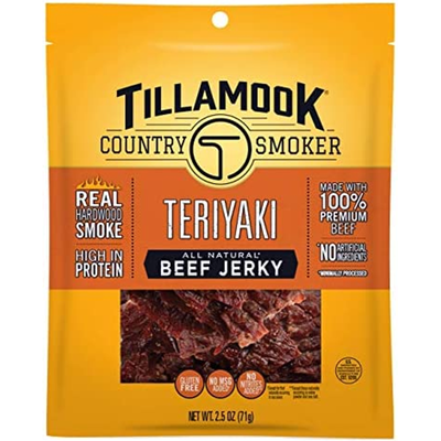 Tillamook Country Smoker Real Hardwood Smoked Teriyaki Jerkey 2oz Count