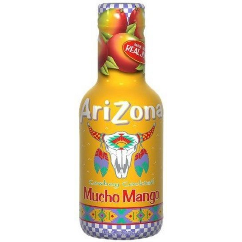 Arizona Fruit Juice Cocktail Mucho Mango - Vitamin C Fortified 20 oz Bottle