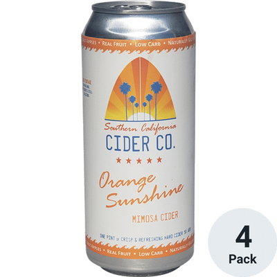 SoCal Orange SunShine Mimosa Cider 4 Pack 16 oz Cans