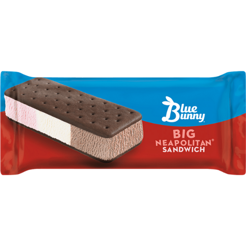 Blue Bunny Big Neapolitan Ice Cream Sandwich 6 oz