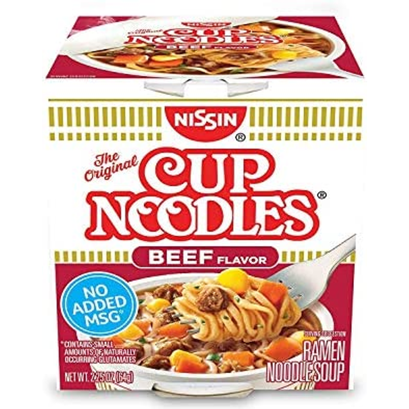 Nissin Cup O Noodles Beef 2.25oz Carton