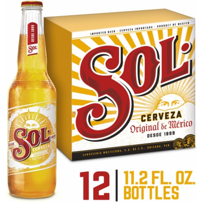 Sol Cerveza Mexican Import Lager Beer 12x 12oz Bottles