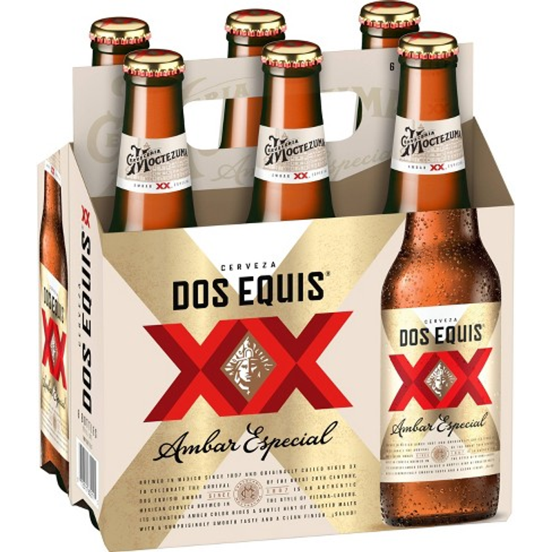 Dos Equis Amber Lager 6 Pack 12 oz Bottles