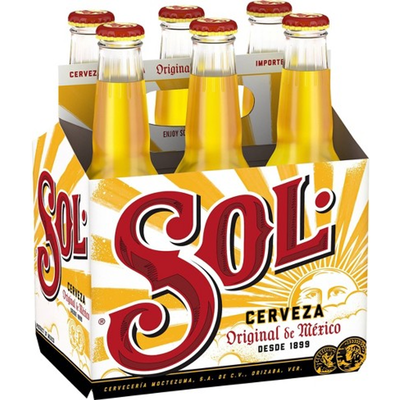 Sol Cerveza 6 Pack 12 oz Bottles