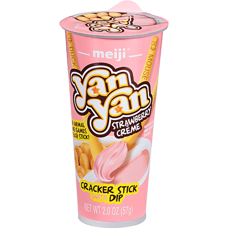 Meiji Cracker Stick Strawberry Creme 2oz