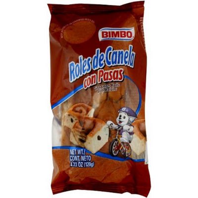 Bimbo Roles De Canela Con Pasas Cinnamon Rolls With Raisins 4.23 oz