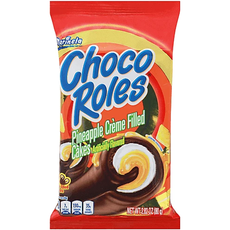 Marinela Choco Roles Pineapple Créme Filled Cakes 2.82oz Box