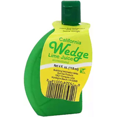 Wedge Lime Juice 4oz Bottle