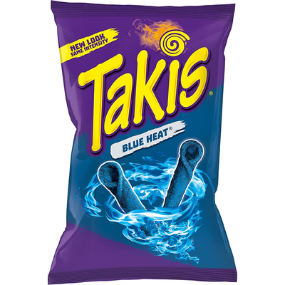 Takis Blue Heat Hot Chili Pepper Tortilla Chips 4oz Bag