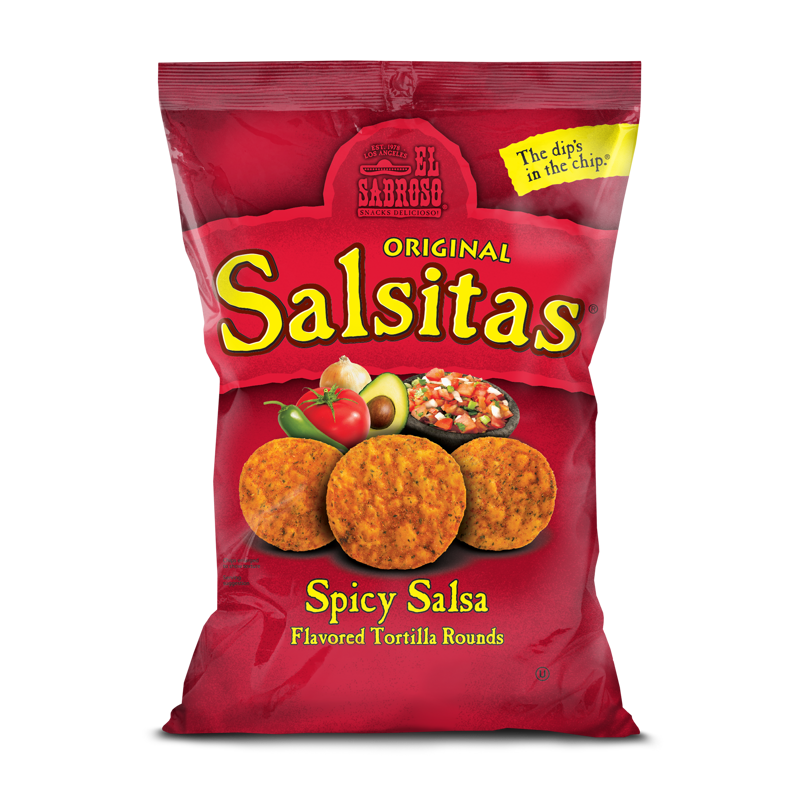 El Sabroso Salsitas Salsa Chips Spicy Salsa Tortilla Rounds 3 oz Bag