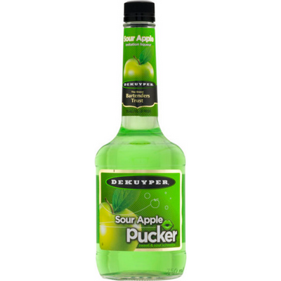 DeKuyper Sour Apple Pucker Schnapps Liqueur 375mL