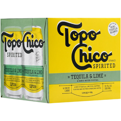 Topo Chico Spirited Tequila & Lime Cocktail 4 Pack 12oz Cans