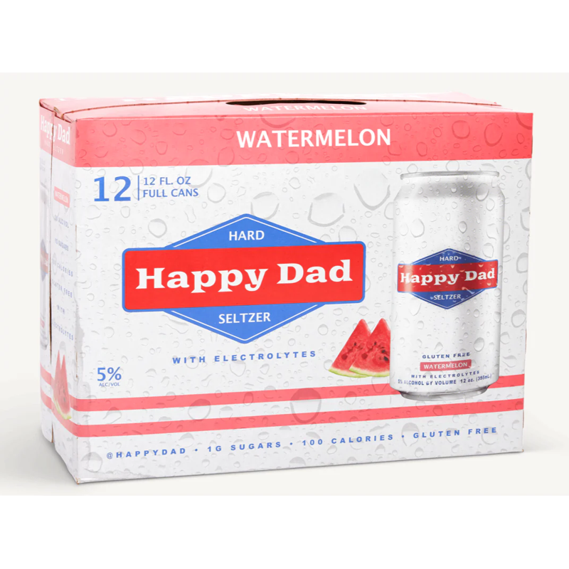 Happy Dad Hard Seltzer Watermelon 12 Pack 12oz Cans