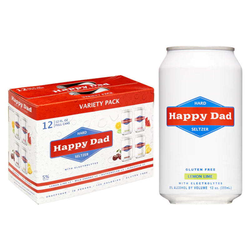 Happy Dad Hard Seltzer Wild Cherry 12 Pack 12oz Cans