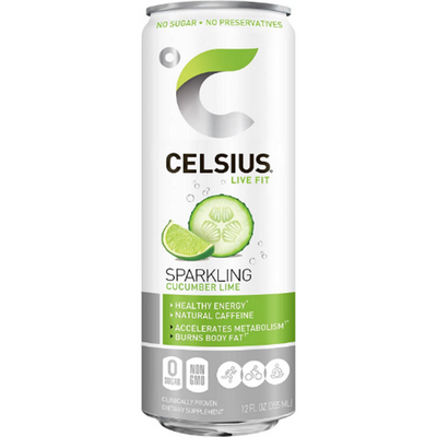 Celsius Sparkling Cucumber Lime Energy Drink 12oz Can