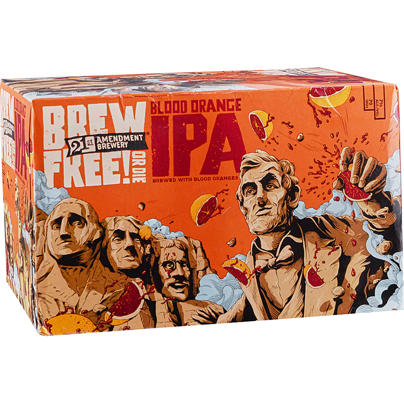 21st Amendment Brew Free! or Die Blood Orange IPA 6 Pack 12oz Cans