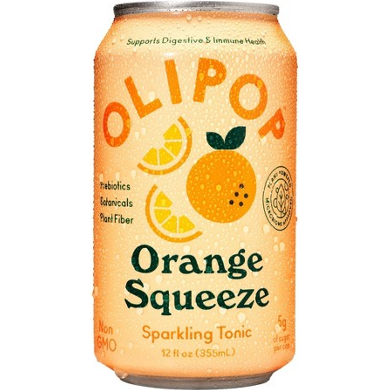 Olipop Orange Squeeze Sparkling Tonic Drink 12x 12oz Cans