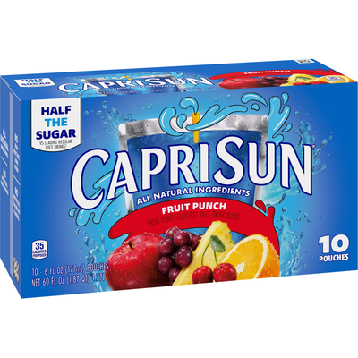 Capri Sun Flavored Juice Drink Blend Fruit Punch 6 oz 10 Ct Box