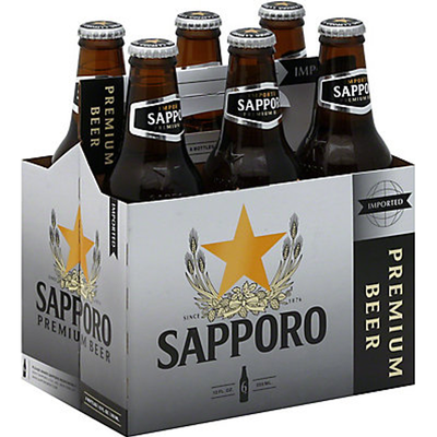 Sapporo Premium 6 Pack 12 oz Bottles