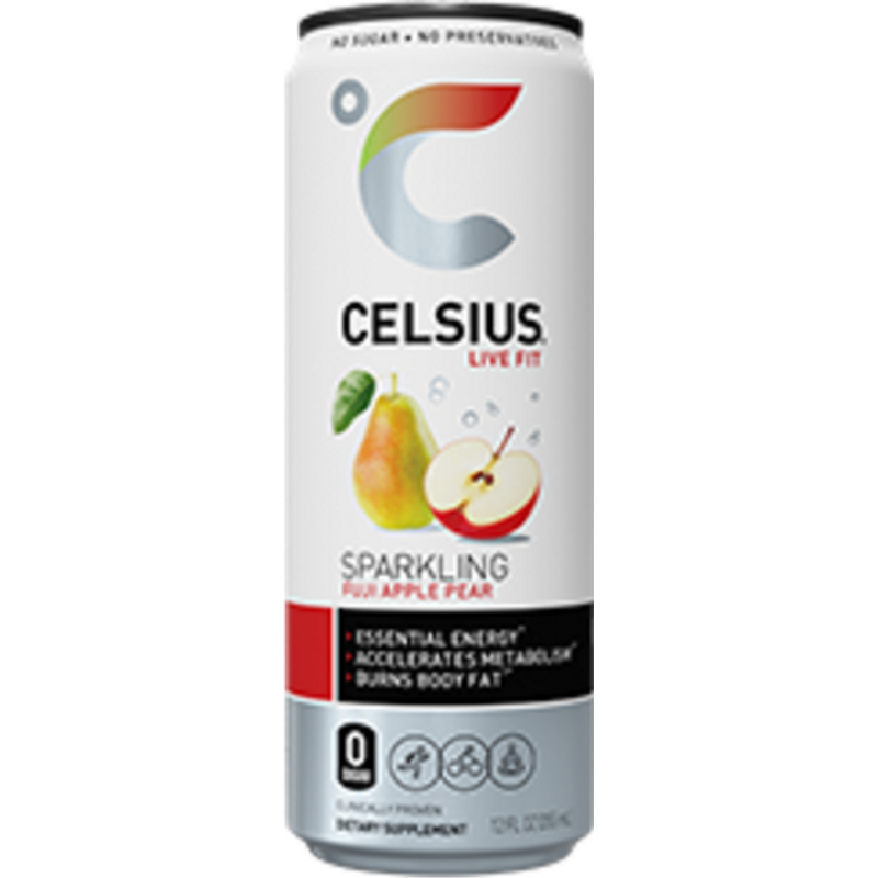 Celsius Sparkling Fuji Apple Pear 12oz Can