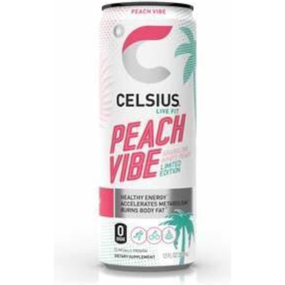 Celsius Sparkling Peach Vibe Energy Drink 12oz Can